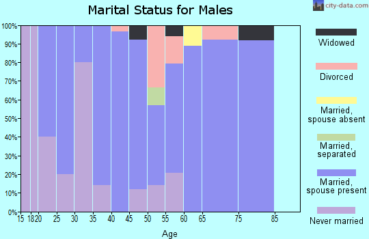Zip code 67354 marital status for males