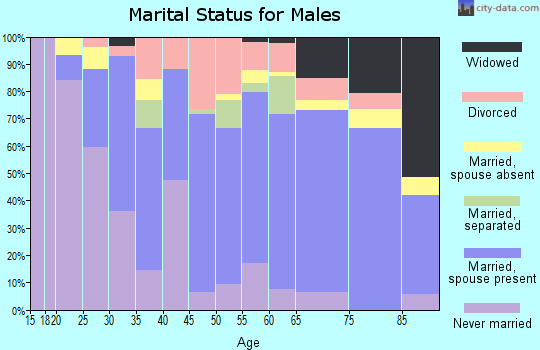 Zip code 67357 marital status for males