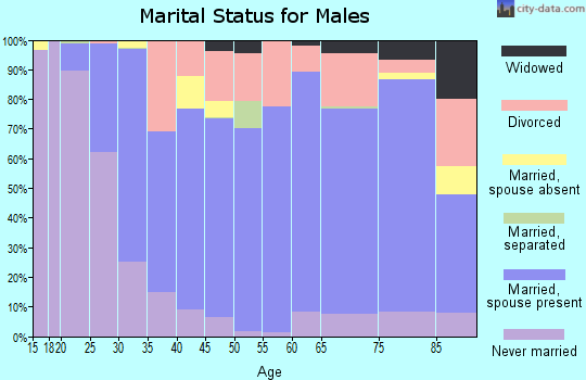 Zip code 67410 marital status for males