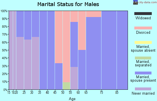 Zip code 67423 marital status for males