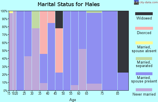 Zip code 67427 marital status for males