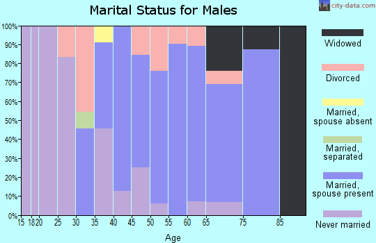 Zip code 67444 marital status for males
