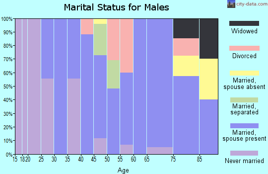 Zip code 67464 marital status for males