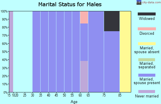 Zip code 67474 marital status for males