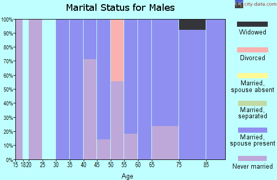 Zip code 67485 marital status for males