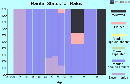 Zip code 67545 marital status for males