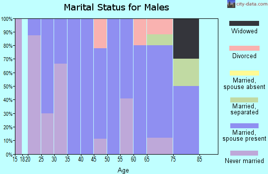 Zip code 67621 marital status for males