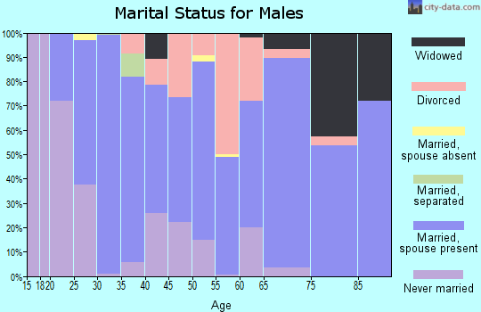 Zip code 67665 marital status for males