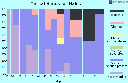 Zip code 67844 marital status for males