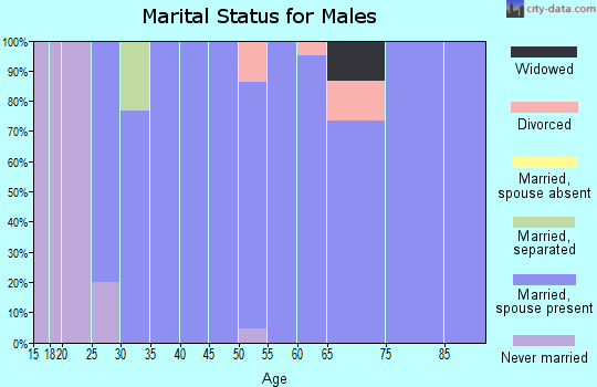 Zip code 67849 marital status for males