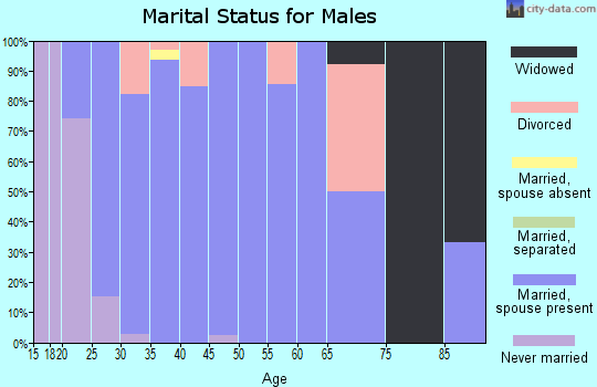 Zip code 67851 marital status for males
