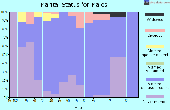 Zip code 67855 marital status for males