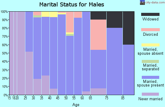 Zip code 67877 marital status for males