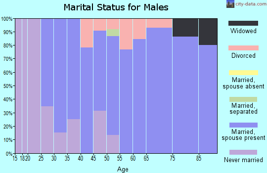 Zip code 68004 marital status for males