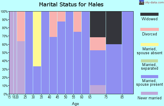 Zip code 68062 marital status for males