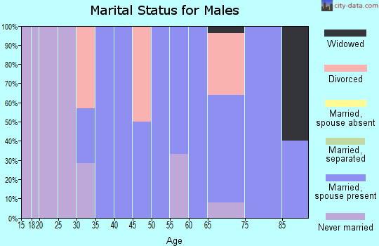 Zip code 68063 marital status for males