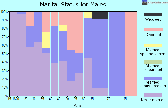 Zip code 68071 marital status for males