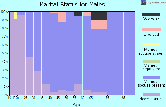 Zip code 68073 marital status for males
