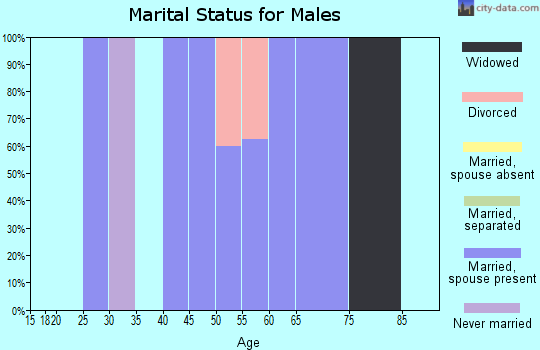 Zip code 68309 marital status for males