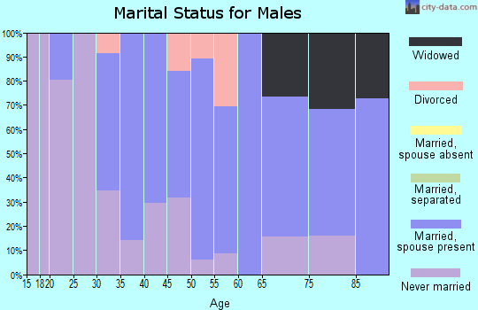 Zip code 68331 marital status for males