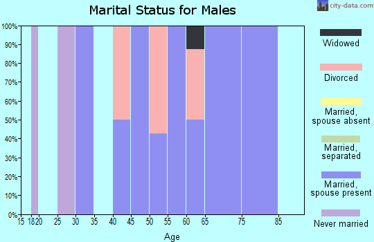 Zip code 68332 marital status for males