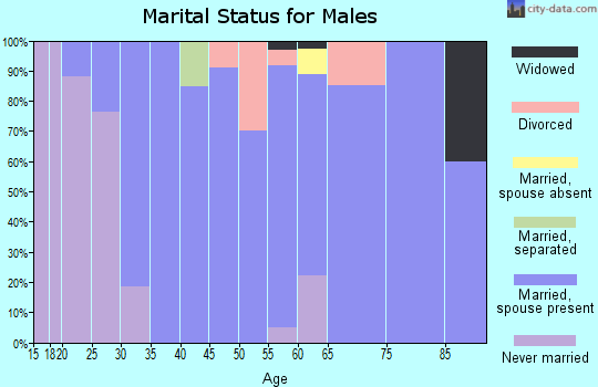 Zip code 68349 marital status for males