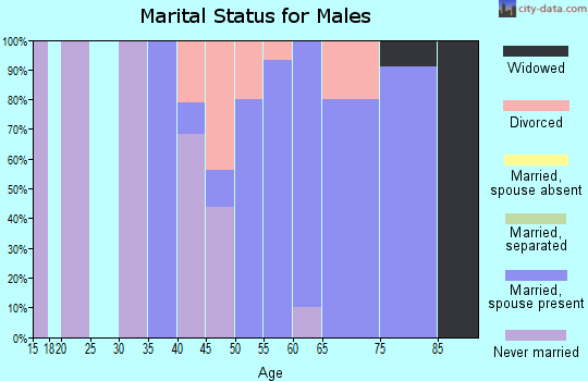 Zip code 68365 marital status for males