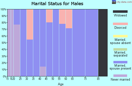 Zip code 68403 marital status for males