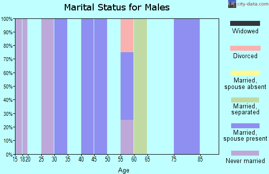 Zip code 68444 marital status for males