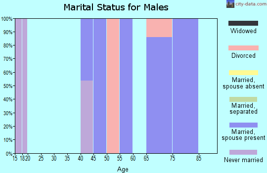 Zip code 68621 marital status for males