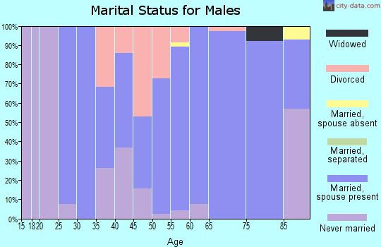 Zip code 68624 marital status for males