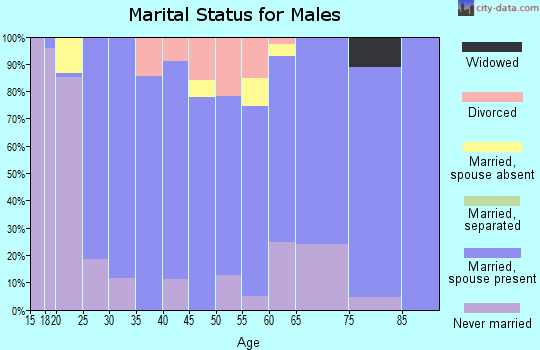 Zip code 68642 marital status for males