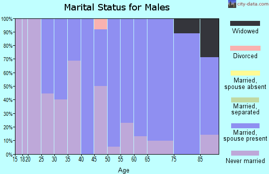 Zip code 68644 marital status for males