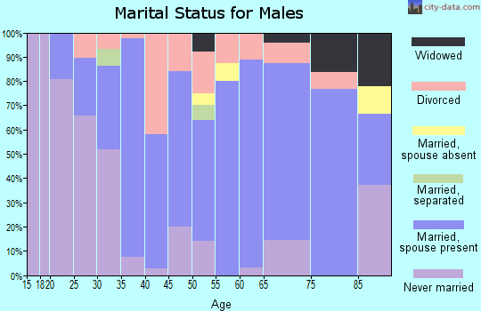 Zip code 68651 marital status for males