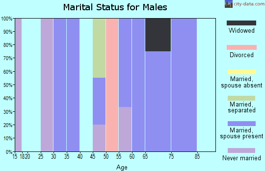 Zip code 68655 marital status for males