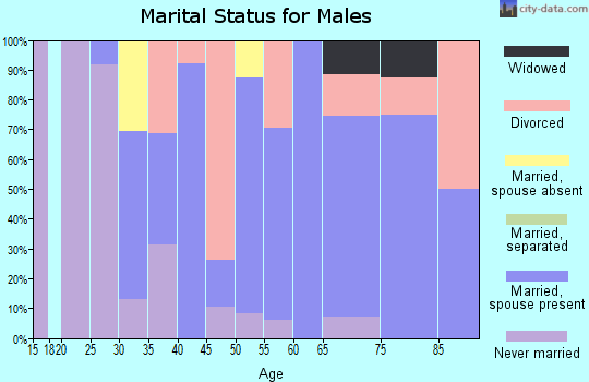 Zip code 68663 marital status for males