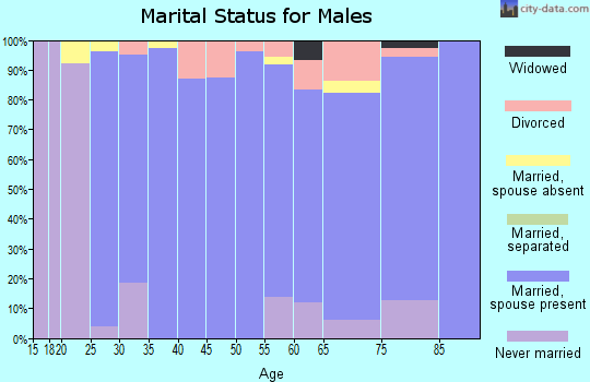 Zip code 68730 marital status for males