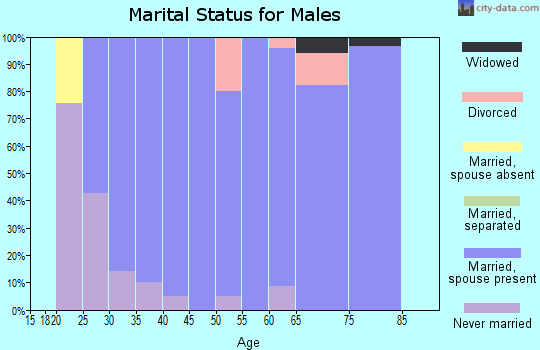 Zip code 68764 marital status for males