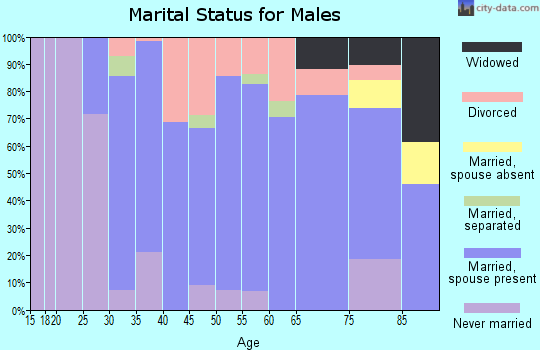 Zip code 68765 marital status for males