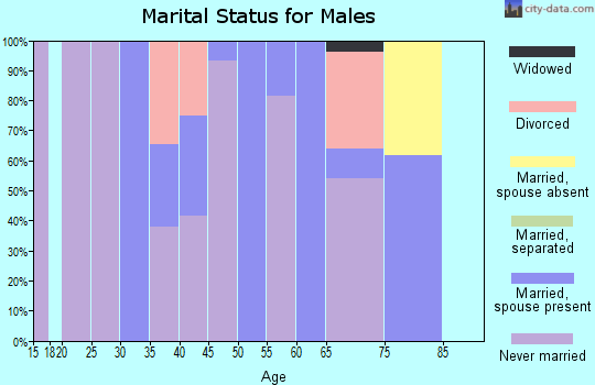 Zip code 68774 marital status for males