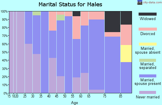 Zip code 68783 marital status for males