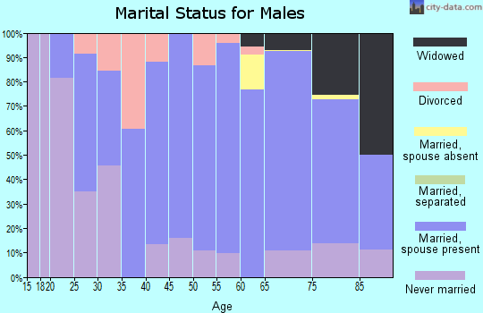 Zip code 68788 marital status for males