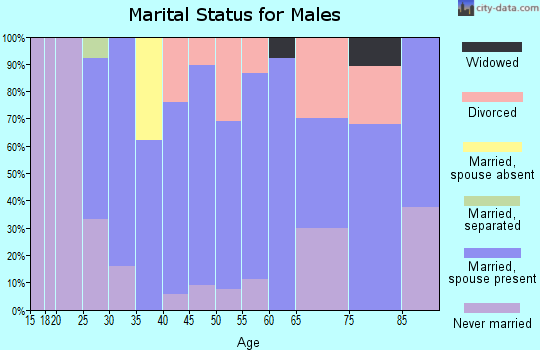 Zip code 68863 marital status for males