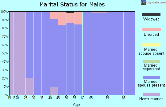 Zip code 68865 marital status for males