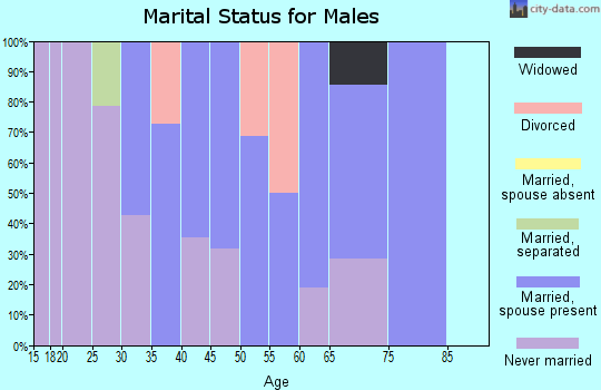 Zip code 68870 marital status for males
