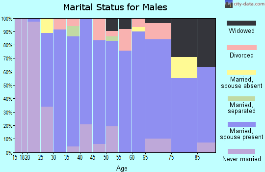 Zip code 68873 marital status for males