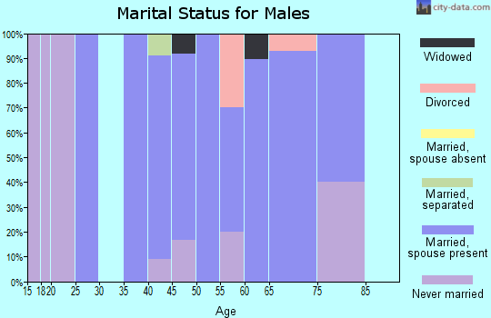 Zip code 68977 marital status for males