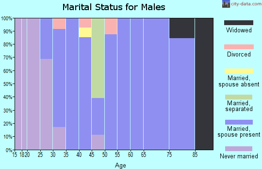 Zip code 68980 marital status for males