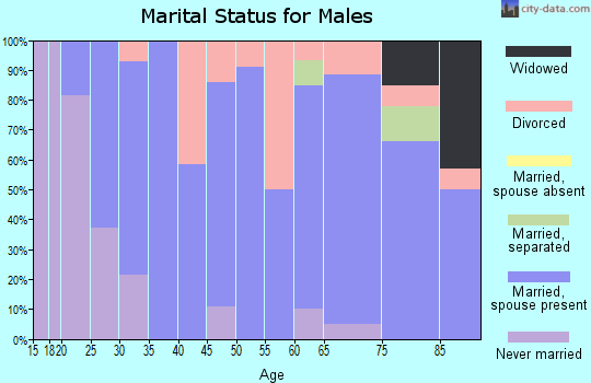 Zip code 69022 marital status for males