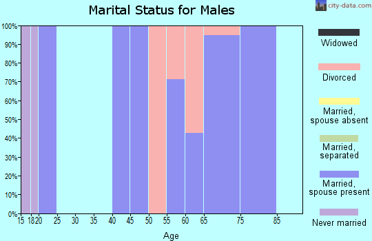 Zip code 69023 marital status for males